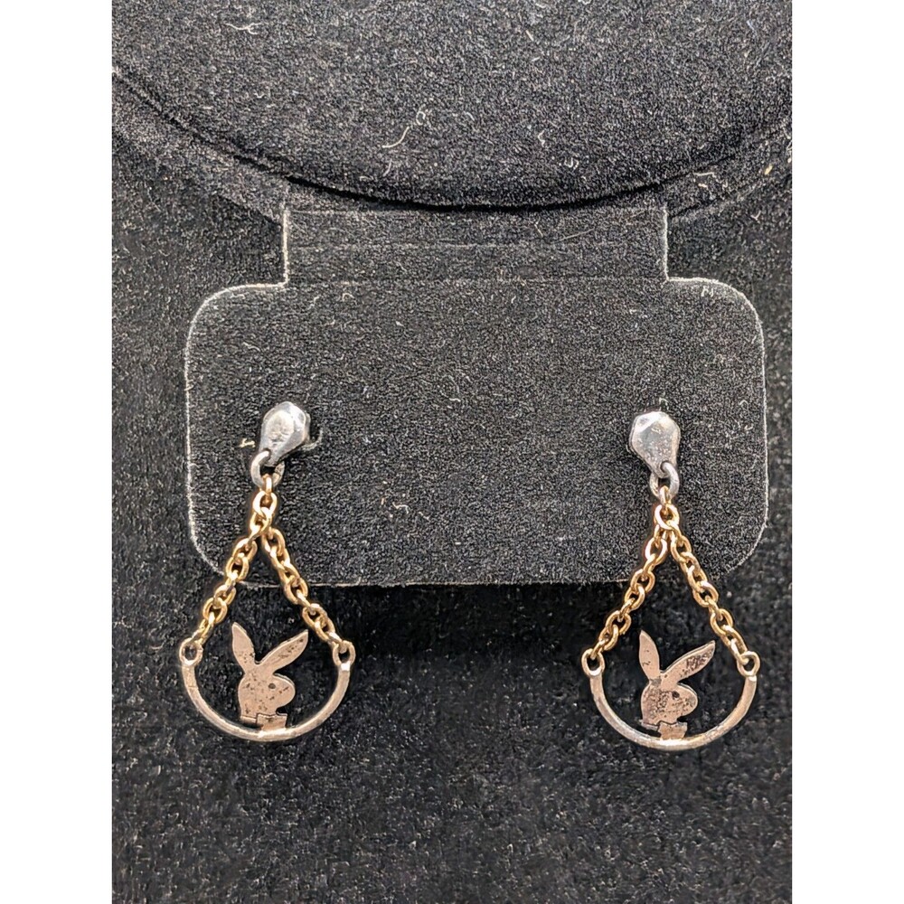 Playboy Silver Dangle Earrings